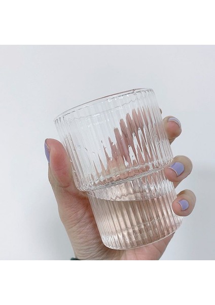 Vertical Glass Yüksek Borosilikat Şeffaf Cam Kahve ve Süt Kupası (Yurt Dışından)