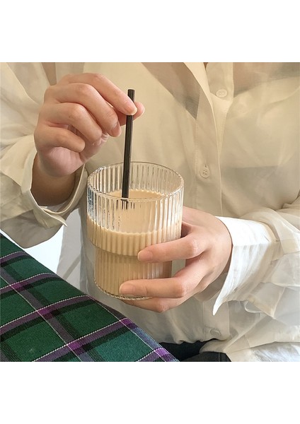 Vertical Glass Yüksek Borosilikat Şeffaf Cam Kahve ve Süt Kupası (Yurt Dışından) fırsatları