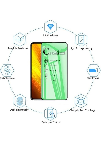 Realme C11 Nano Seramik 9D Ekran Koruyucu - Ultra Darbe Emici Etkin Koruma - Ekranı Tam Kaplar