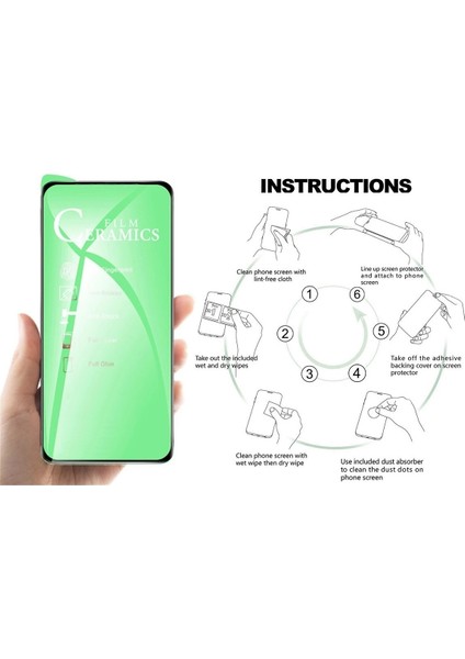 Oppo A16 Nano Seramik 9D Ekran Koruyucu - Ultra Darbe Emici Etkin Koruma - Ekranı Tam Kaplar