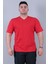 Kırmızı V Yaka T-Shirt 1