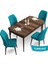 Concept Teo Serisi Açılabilir 80X132 Barok Ahşap Desen Mutfak Masası Takımı 4 Sandalye 1