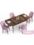 Concept Teo Serisi Açılabilir 80X132 Barok Ahşap Desen Mutfak Masası Takımı 4 Sandalye 2