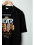 Erkek Never Give Up Oversize Baskılı Pamuklu Bisiklet Yaka Kısa Kollu T-Shirt 3