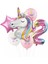 7 Parça Dev Unicorn 2 Yaş Harf Yıldızlı Folyo Balon Seti Doğumgünü Yaşgünü 1