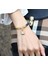 Trend Moda Siyah Gerçek Deri Kayışlı Gold Altın Çanta Bileklik 2