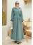 6569-KREP Tulum Elbise Mint Yeşili 1
