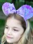 Yeni Trend Büyük Iri Parlak Hologram Balık Pullu Fiyonklu Minnie Mouse Tacı Kulaklı Taç Lila Mor 1