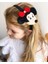 Sevimli Peluş Oyuncaklı Minnie Mouse Taşlı Taç Çocuk Yetişkin Tacı 2
