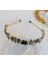 Trend Lüks Iri Siyah Kristal Sıra Taşlı Metal Gold Taç 1