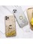 Lüks Metal Gold Yüzüklü Standlı Hareketli 3D Sulu Telefon Kılıfı Kapağı Kapak Altın iPhone 13 Pro 5