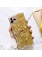 Lüks Metal Gold Yüzüklü Standlı Hareketli 3D Sulu Telefon Kılıfı Kapağı Kapak Altın Simli iPhone 14 2