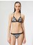 Koton Üçgen Bikini Üstü Zebra Desenli Kaplı Boyundan Bağlamalı 3