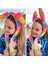 Renkli Unicorn Hareketli Oynar Kulaklı Pompalı Taç Sevimli Peluş Tavşan Köpek Erkek Kız Çocuk Tacı 1