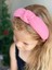Yeni Trend Süngerli Düğümlü Taç Kadın Çocuk Tacı Çizgili Neon Şeker Pembe 1