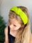 Yeni Trend Süngerli Düğümlü Taç Kadın Çocuk Tacı Çizgili Neon Sarı 1