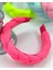 Yeni Yaz Modası Neon Pembe Geniş Örgü Taç Kadın Çocuk Tacı 2