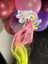 Unicorn Simli Parlak Pembe Yavruağzı Sarı Sarkıt Çocuk Saç Postiş Toka 1