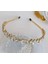 Trend Iri Lüks Beyaz Kristal Sıra Taşlı Metal Gold Taç 1
