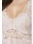 Penye Dantelli Gecelik Sabahlık Takım 4020 Pudra 3