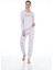 22134 Kadın Üzüm Desenli Uzun Kollu Viskon Pijama Takım 2