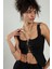 SİYAH KADIN SPOR OMUZDAN ZİNCİRLİ KUŞ GÖZÜ ZİNCİR BAĞLAMALI KARE YAKA TRİKO ATLET BÜSTİYER CROP TOP 4
