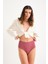 Pamuklu Yüksek Bel Tanga Külot Tekli High Waist Thong Gül Kurusu 1