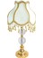 Ekru Kadife Kumaş Gold Kristal Ayak Klasik Abajur AB0448 1