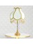 Ekru Kadife Kumaş Gold Kristal Ayak Klasik Abajur AB0448 2