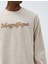 Yazı Baskılı Sweatshirt Bisiklet Yaka 5