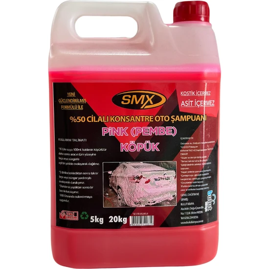 Smx %50 Cilalı Pink Oto Şampuanı 5 Lt