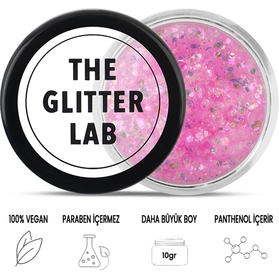 The Glitter Lab - Flamingo Pink- Jel Formlu Parlak Glitter ~10 gr