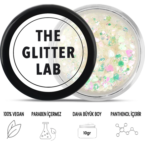 The Glitter Lab - Glowy Hearts - Jel Formlu Parlak Glitter ~10 gr