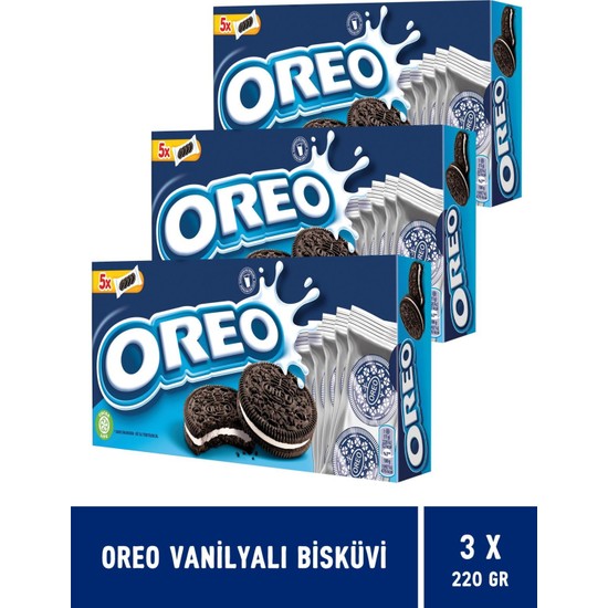Oreo Vanilyalı Bisküvi 220 gr - 3 Adet
