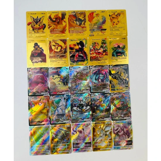 Pokemon Gold, V-Star & V-Max 25 Adet Oyun Kart Seti