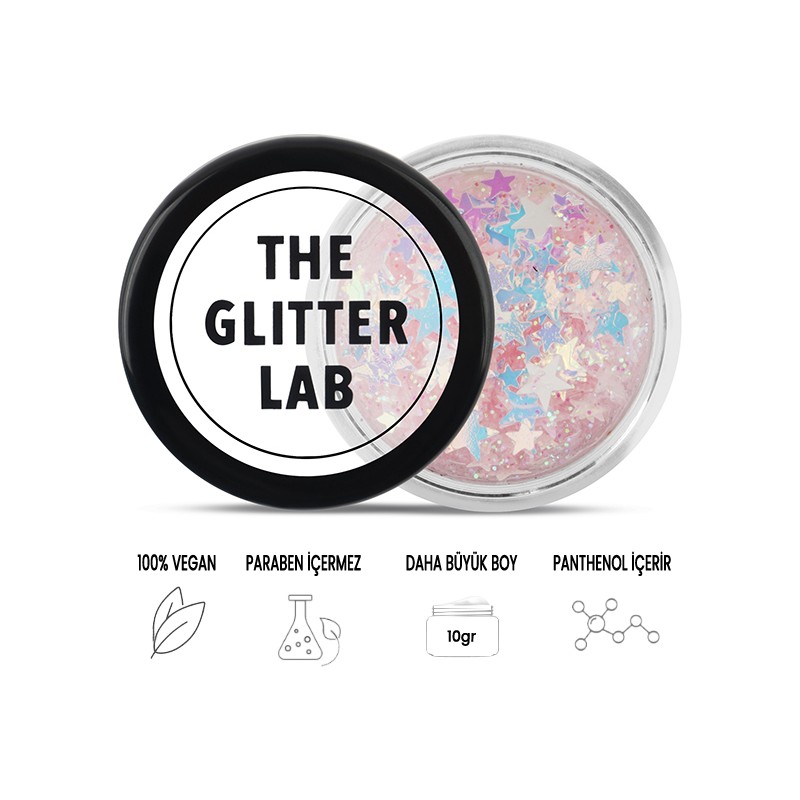 The Glitter Lab - Jel Formlu Parlak Glitter - Yougurt Galaxy ~10 gr