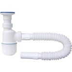 Özbest Körüklü Tahliye Taslı Lavabo Evye Sifonu - Depolu Lavabo Evye Gider Borusu 75 cm Gırtlak