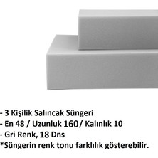 İşbir Sünger Takımı 18dns 160x48x10cm 3 Kişilik Salıncak Minderleri İçin