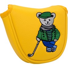 Elegance Golf Mallet Putter Kafa Kapağı Golfçüler Pu Deri Golf Kulübü Headcover Sarı (Yurt Dışından)