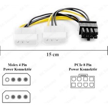 OEM 2x4 Molex & Pcıe 8 Pin Ekran Kartı Güç Kablosu (3 Adet)