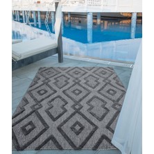 Silva Antrasit Halı Yıkanabilir Halı Balkon Halısı Oturma Odası Koridor Yatak Odası Halısı 58594A