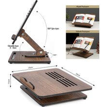 Vigo Wood Kitap Okuma Standı Yükseklik Ayarlanabilir Katlanabilir 360º Dönebilen Laptop Standı