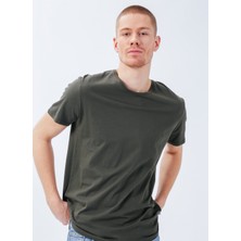 The Crow Bisiklet Yaka Düz Koyu Yeşil Unisex T-Shirt Stars