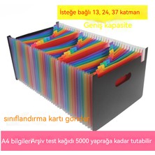 Bigsharp Renkli Ofis 24 Katlı 37 Katlı Pp Çok Katlı Organ Çantası Bilgi Paketi (Yurt Dışından)