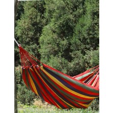 Piknik ve Kamp Hamağı Çantalı Kanvas Kumaş Hamak Piknik, Tatil 190X80 cm Kırmızı