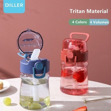 Diller 400 ml Mor Pipetli Spor Okul ve Günlük Matara Kilitli Kapak Tritan Malzeme