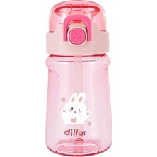 Diller 550 ml Pipetli ve Askılı Pembe Kız Çocuk Matarası