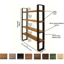 Ntconcept Nia Masif Ağaç Kitaplık-Vitrin(En 200CM)