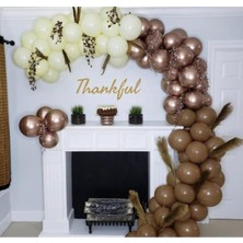 Eğlence Marketi Krom Gold Pastel Kahverengi Makaron Sarı Balon Zinciri 100 Adet