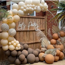 Eğlence Marketi 100 Adet Karamel ve Pastel Kahverengi Balon Zinciri Özel Günler İçin